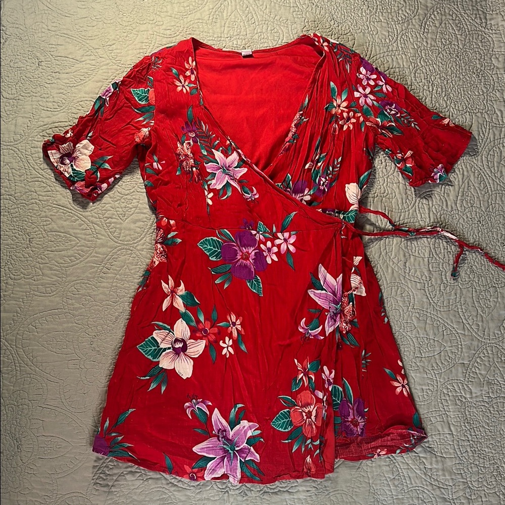 Old Navy Red Floral Mini Dress